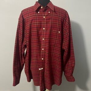 Towncraft Men’s Dress Shirtdress Red Plaid Sz XL NEW